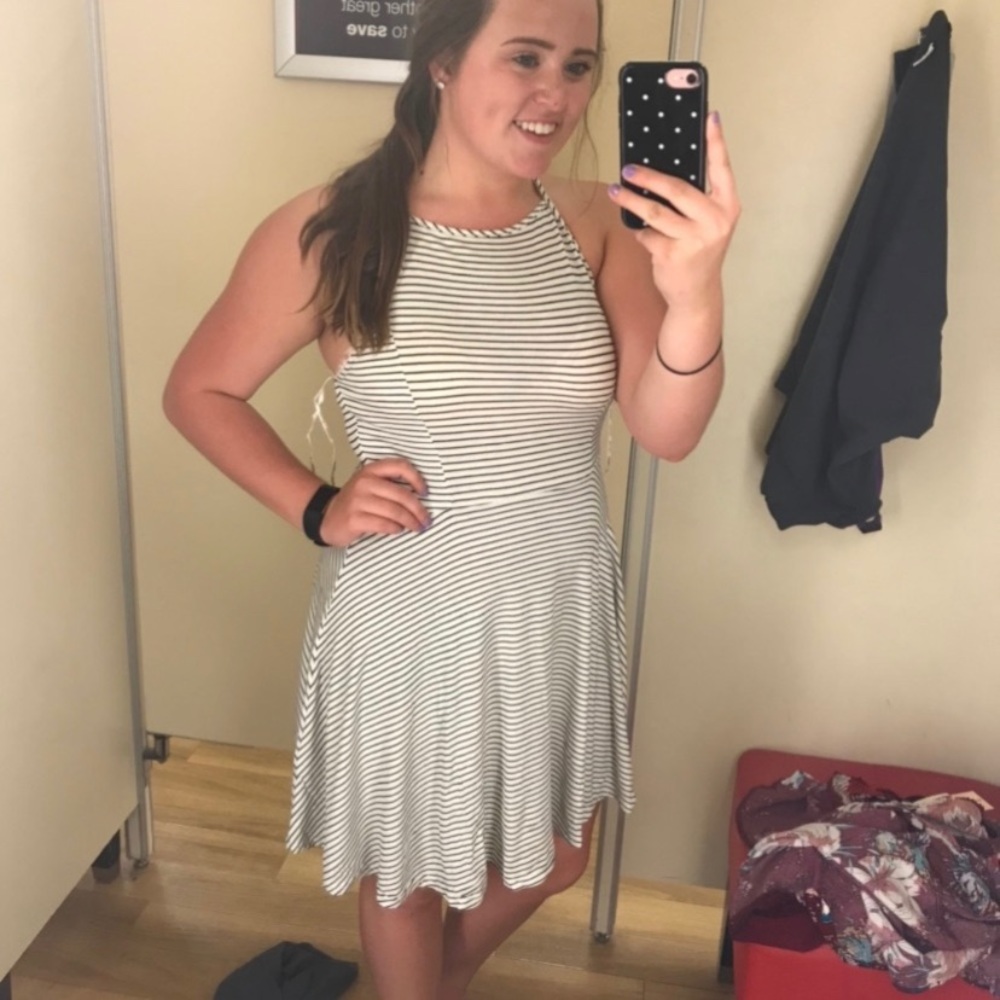 White & Black Mini Dress